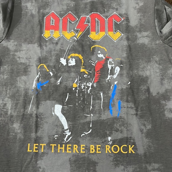 ACDC gray tie dye classic rock band t-shirt size M - Picture 4 of 4